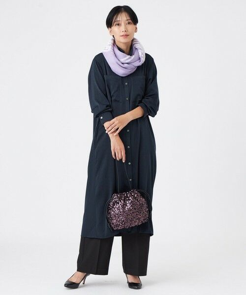 EVEX by KRIZIA  (大きいサイズ) / エヴェックス バイ クリツィア (オオキイサイズ) ロング・マキシ丈ワンピース | 【L】【マシンウォッシャブル】【放電テープ付き】フィブリルライクサテンシャツワンピース | 詳細2