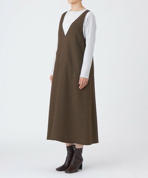 EVEX by KRIZIA  (大きいサイズ) / エヴェックス バイ クリツィア (オオキイサイズ) ロング・マキシ丈ワンピース | 【L】【カタログ掲載】【マシンウォッシャブル】シャークツイードジャンパースカート | 詳細5