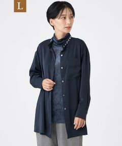 EVEX by KRIZIA  (大きいサイズ) / エヴェックス バイ クリツィア (オオキイサイズ) その他トップス | 【L】【カタログ掲載】フィブリルライクサテンビジューシャツ