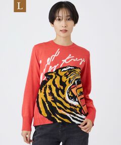 EVEX by KRIZIA  (大きいサイズ) / エヴェックス バイ クリツィア (オオキイサイズ) その他トップス | 【L】【カタログ掲載】【ウォッシャブル】イニシャルタイガーインターシャニットプルオーバー