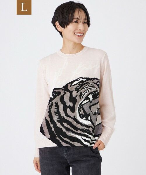 EVEX by KRIZIA (大きいサイズ)/エヴェックス バイ クリツィア (オオキイサイズ) 【L】【カタログ掲載】【ウォッシャブル】イニシャルタイガーインターシャニットプルオーバー オフホワイト 44 EVEX by KRIZIA (大きいサイズ)/エヴェックス バイ クリツィア (オオキイサイズ) 【L】【カタログ掲載】【ウォッシャブル】イニシャルタイガーインターシャニットプルオーバー オフホワイト 44