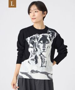 EVEX by KRIZIA  (大きいサイズ) / エヴェックス バイ クリツィア (オオキイサイズ) その他トップス | 【L】【カタログ掲載】【ウォッシャブル】ウルフインターシャニットプルオーバー