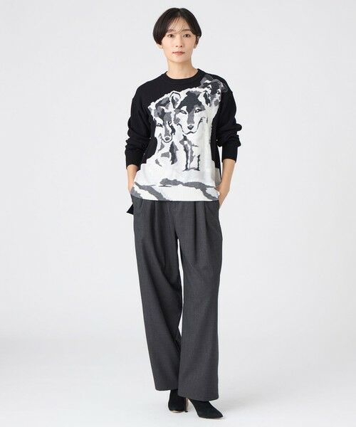 EVEX by KRIZIA  (大きいサイズ) / エヴェックス バイ クリツィア (オオキイサイズ) その他トップス | 【L】【カタログ掲載】【ウォッシャブル】ウルフインターシャニットプルオーバー | 詳細1