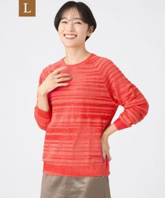 EVEX by KRIZIA  (大きいサイズ) / エヴェックス バイ クリツィア (オオキイサイズ) その他トップス | 【L】【カタログ掲載】【ウォッシャブル】モールボーダーニットプルオーバー