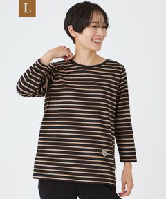 EVEX by KRIZIA  (大きいサイズ) / エヴェックス バイ クリツィア (オオキイサイズ) その他トップス | 【L】【ウォッシャブル】タイガーパッチボーダーカットソー