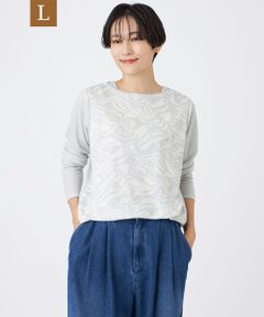 EVEX by KRIZIA  (大きいサイズ) / エヴェックス バイ クリツィア (オオキイサイズ) その他トップス | 【L】【ウォッシャブル】タイガープリントバイカラーチュニックカットソー