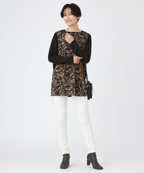 EVEX by KRIZIA  (大きいサイズ) / エヴェックス バイ クリツィア (オオキイサイズ) その他トップス | 【L】【ウォッシャブル】タイガープリントバイカラーチュニックカットソー | 詳細2