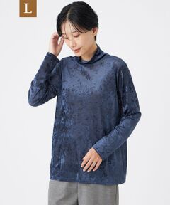 EVEX by KRIZIA  (大きいサイズ) / エヴェックス バイ クリツィア (オオキイサイズ) その他トップス | 【L】【マシンウォッシャブル】メッシュベロアハイネックプルオーバー