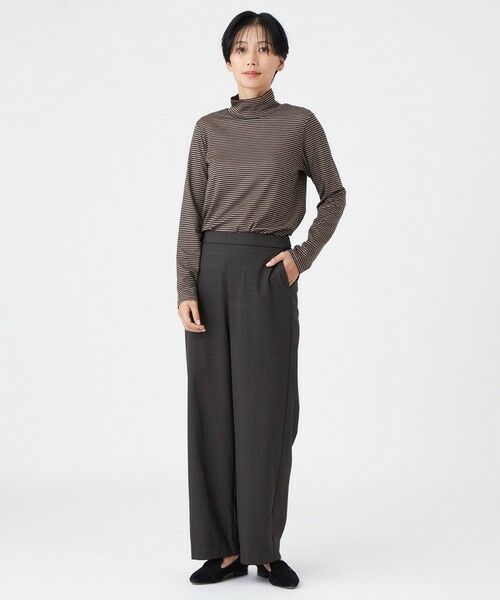 EVEX by KRIZIA  (大きいサイズ) / エヴェックス バイ クリツィア (オオキイサイズ) その他トップス | 【L】【ウォッシャブル】ハーフミラノリブボーダーハイネックプルオーバー | 詳細4