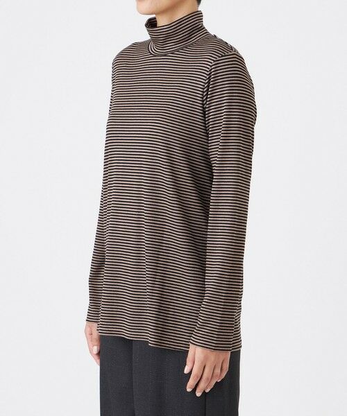 EVEX by KRIZIA  (大きいサイズ) / エヴェックス バイ クリツィア (オオキイサイズ) その他トップス | 【L】【ウォッシャブル】ハーフミラノリブボーダーハイネックプルオーバー | 詳細6