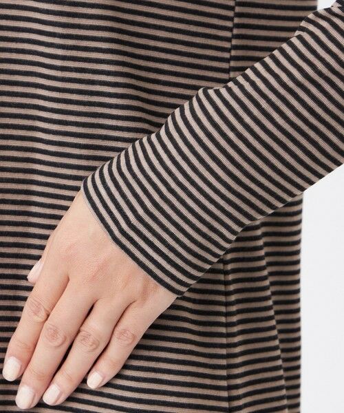 EVEX by KRIZIA  (大きいサイズ) / エヴェックス バイ クリツィア (オオキイサイズ) その他トップス | 【L】【ウォッシャブル】ハーフミラノリブボーダーハイネックプルオーバー | 詳細8