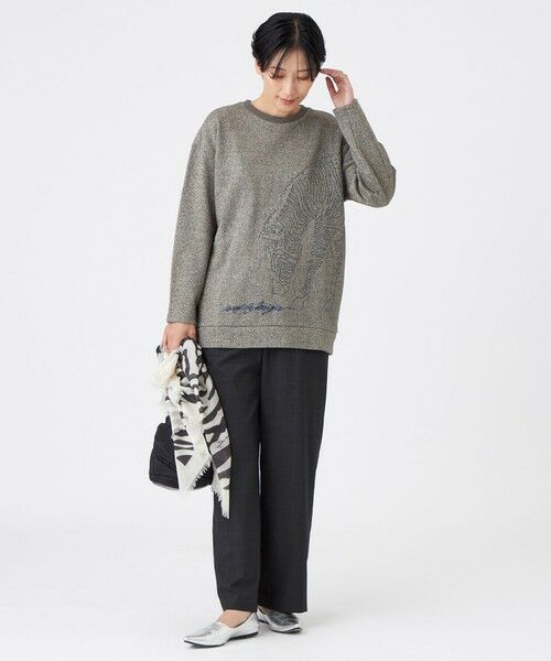 EVEX by KRIZIA  (大きいサイズ) / エヴェックス バイ クリツィア (オオキイサイズ) その他トップス | 【L】【ウォッシャブル】ゼブラモチーフラメスウェットプルオーバー | 詳細1