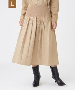 EVEX by KRIZIA  (大きいサイズ) / エヴェックス バイ クリツィア (オオキイサイズ) ロング・マキシ丈スカート | 【L】【カタログ掲載】【ウォッシャブル】ダイヤジャカードシャーリングスカート