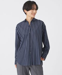 EVEX by KRIZIA  (大きいサイズ) / エヴェックス バイ クリツィア (オオキイサイズ) その他トップス | 【L】【マシンウォッシャブル】コットンライクストライプシャツ