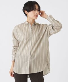 EVEX by KRIZIA  (大きいサイズ) / エヴェックス バイ クリツィア (オオキイサイズ) その他トップス | 【L】【マシンウォッシャブル】コットンライクストライプシャツ