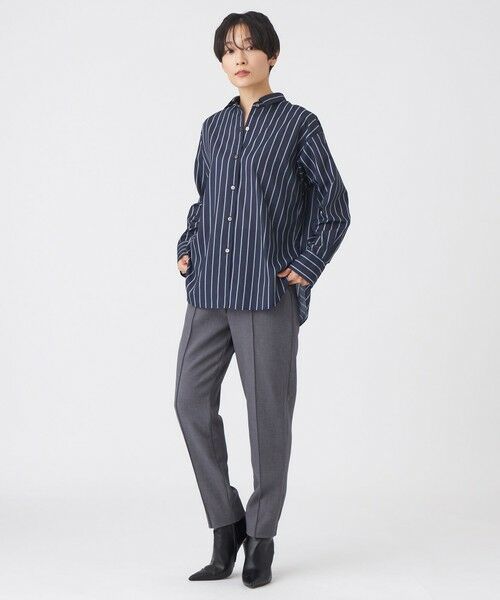 EVEX by KRIZIA  (大きいサイズ) / エヴェックス バイ クリツィア (オオキイサイズ) その他トップス | 【L】【マシンウォッシャブル】コットンライクストライプシャツ | 詳細1