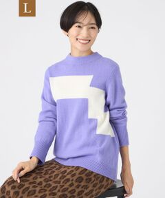 EVEX by KRIZIA  (大きいサイズ) / エヴェックス バイ クリツィア (オオキイサイズ) その他トップス | 【L】【SANYO Style EDITION掲載】【ウォッシャブル】ブロッキングウールニットプルオーバー