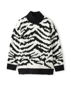 EVEX by KRIZIA  (大きいサイズ) / エヴェックス バイ クリツィア (オオキイサイズ) その他トップス | 【L】【カタログ掲載】フェザーヤーンゼブラニットプルオーバー