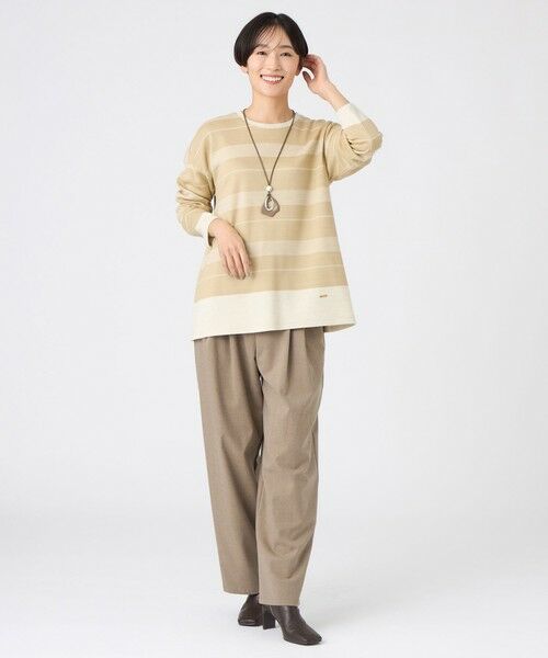 EVEX by KRIZIA  (大きいサイズ) / エヴェックス バイ クリツィア (オオキイサイズ) その他トップス | 【L】【ウォッシャブル】ウールジャカードジャージーボーダーカットソー | 詳細3