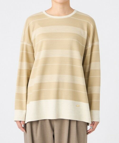 EVEX by KRIZIA  (大きいサイズ) / エヴェックス バイ クリツィア (オオキイサイズ) その他トップス | 【L】【ウォッシャブル】ウールジャカードジャージーボーダーカットソー | 詳細5