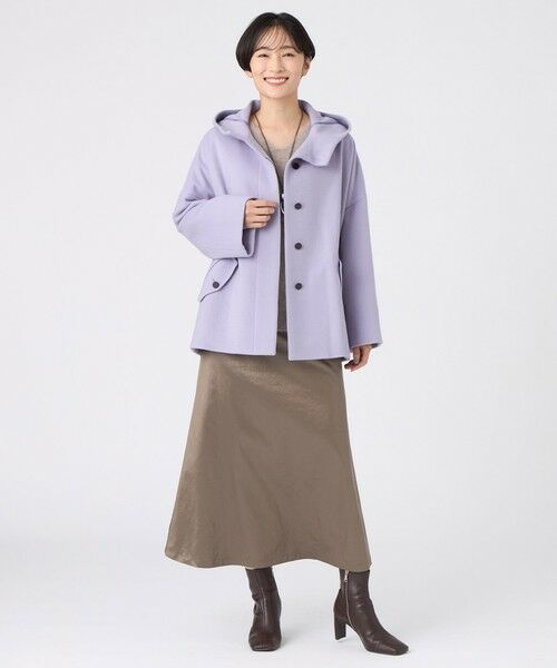 EVEX by KRIZIA  (大きいサイズ) / エヴェックス バイ クリツィア (オオキイサイズ) ロング・マキシ丈スカート | 【L】【カタログ掲載】【マシンウォッシャブル】レザーライクサテンストレッチスカート | 詳細2