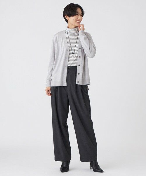 EVEX by KRIZIA  (大きいサイズ) / エヴェックス バイ クリツィア (オオキイサイズ) その他トップス | 【L】【ウォッシャブル】ハイゲージラインニットカーディガン | 詳細1