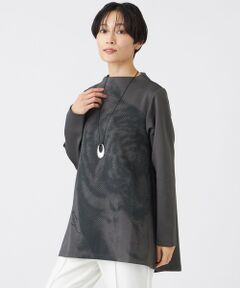 EVEX by KRIZIA  (大きいサイズ) / エヴェックス バイ クリツィア (オオキイサイズ) その他トップス | 【L】【ウォッシャブル】シャドープリントダンボールニットチュニックプルオーバー