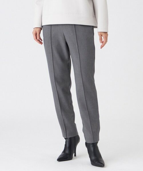 EVEX by KRIZIA (大きいサイズ) / エヴェックス バイ クリツィア (オオキイサイズ) その他パンツ | 【L】【マシンウォッシャブル】TRダブルクロスピンタックパンツ(チャコールグレー)