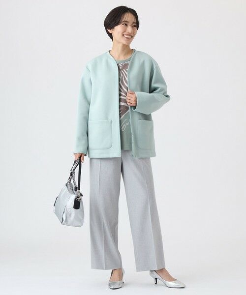 EVEX by KRIZIA  (大きいサイズ) / エヴェックス バイ クリツィア (オオキイサイズ) テーラードジャケット | 【L】【マシンウォッシャブル】ゼブラプリントダンボールニットコーディガン | 詳細2