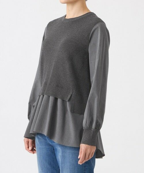 EVEX by KRIZIA  (大きいサイズ) / エヴェックス バイ クリツィア (オオキイサイズ) その他トップス | 【L】【ウォッシャブル】シャツコンビニットプルオーバー | 詳細4