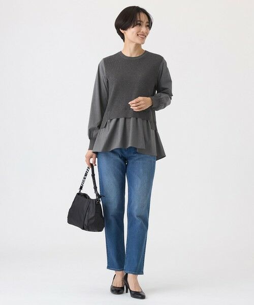 EVEX by KRIZIA  (大きいサイズ) / エヴェックス バイ クリツィア (オオキイサイズ) その他トップス | 【L】【ウォッシャブル】シャツコンビニットプルオーバー | 詳細1