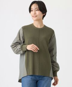 EVEX by KRIZIA  (大きいサイズ) / エヴェックス バイ クリツィア (オオキイサイズ) その他トップス | 【L】【ウォッシャブル】タフタコンビニットプルオーバー