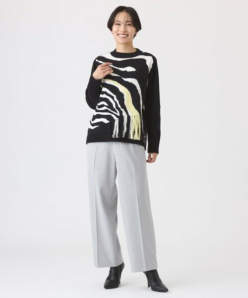 EVEX by KRIZIA  (大きいサイズ) / エヴェックス バイ クリツィア (オオキイサイズ) その他トップス | 【L】【ウォッシャブル】ウェーブゼブラインターシャニットプルオーバー | 詳細1