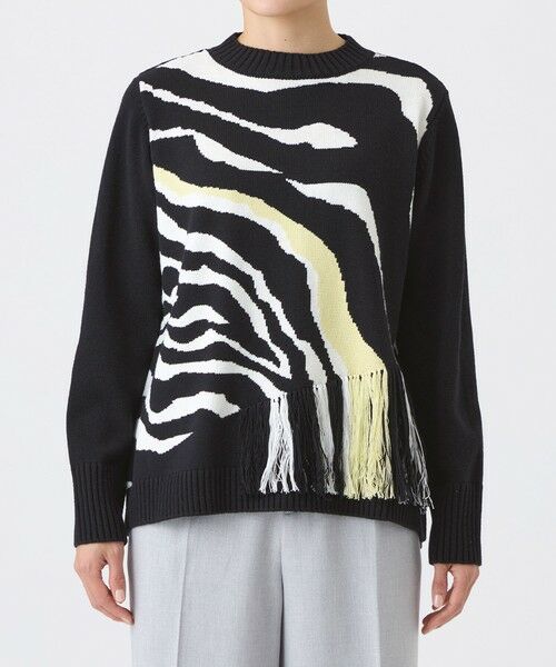 EVEX by KRIZIA  (大きいサイズ) / エヴェックス バイ クリツィア (オオキイサイズ) その他トップス | 【L】【ウォッシャブル】ウェーブゼブラインターシャニットプルオーバー | 詳細2