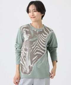 EVEX by KRIZIA  (大きいサイズ) / エヴェックス バイ クリツィア (オオキイサイズ) その他トップス | 【L】【ウォッシャブル】ツインゼブラジャカードカットソー