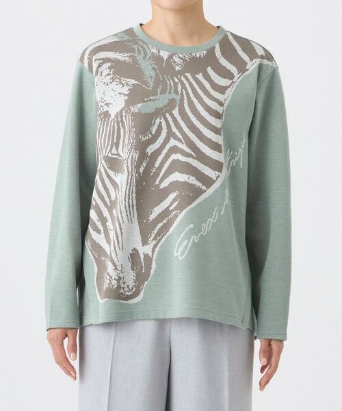 EVEX by KRIZIA  (大きいサイズ) / エヴェックス バイ クリツィア (オオキイサイズ) その他トップス | 【L】【ウォッシャブル】ツインゼブラジャカードカットソー | 詳細4