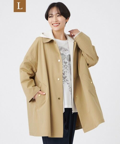 EVEX by KRIZIA  (大きいサイズ) / エヴェックス バイ クリツィア (オオキイサイズ) その他アウター | 【L】【はっ水・ウォッシャブル】テックスブリッドステンカラーコート（ベージュ）