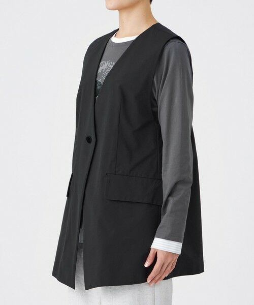 EVEX by KRIZIA  (大きいサイズ) / エヴェックス バイ クリツィア (オオキイサイズ) ベスト | 【L】【マシンウォッシャブル】テックスブリッドVネックジレ | 詳細3