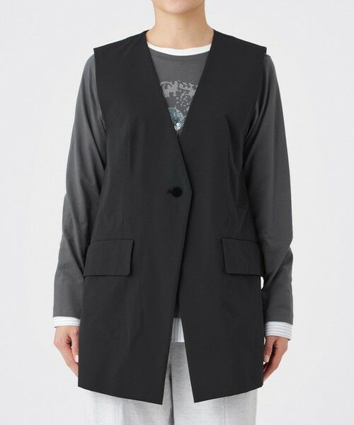 EVEX by KRIZIA  (大きいサイズ) / エヴェックス バイ クリツィア (オオキイサイズ) ベスト | 【L】【マシンウォッシャブル】テックスブリッドVネックジレ | 詳細2