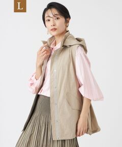 EVEX by KRIZIA  (大きいサイズ) / エヴェックス バイ クリツィア (オオキイサイズ) ベスト | 【L】【カタログ掲載・マシンウォッシャブル】パンチングタフタフーデッドジレ