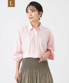 EVEX by KRIZIA  (大きいサイズ) / エヴェックス バイ クリツィア (オオキイサイズ) その他トップス | 【L】【カタログ掲載・ウォッシャブル】ハイゲージストライプジャージーシャツ