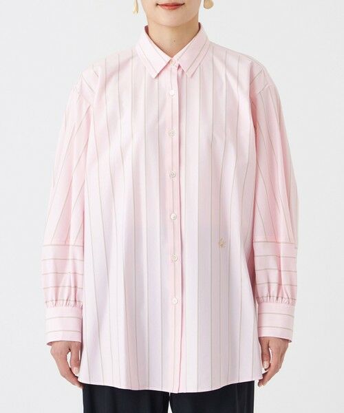 EVEX by KRIZIA  (大きいサイズ) / エヴェックス バイ クリツィア (オオキイサイズ) その他トップス | 【L】【カタログ掲載・ウォッシャブル】ハイゲージストライプジャージーシャツ | 詳細3