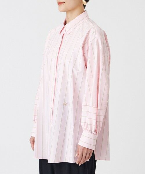 EVEX by KRIZIA  (大きいサイズ) / エヴェックス バイ クリツィア (オオキイサイズ) その他トップス | 【L】【カタログ掲載・ウォッシャブル】ハイゲージストライプジャージーシャツ | 詳細4