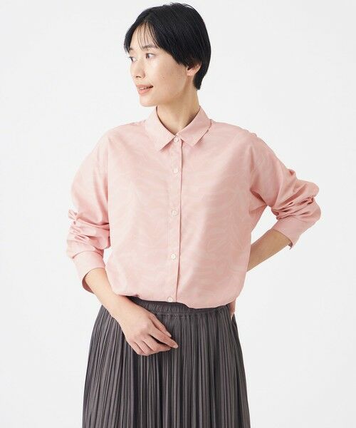 EVEX by KRIZIA  (大きいサイズ) / エヴェックス バイ クリツィア (オオキイサイズ) その他トップス | 【L】【マシンウォッシャブル】ゼブラプリントソフトタイプライターシャツ（ピンク系2）