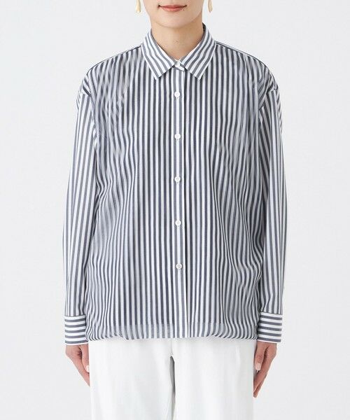 EVEX by KRIZIA  (大きいサイズ) / エヴェックス バイ クリツィア (オオキイサイズ) その他トップス | 【L】【カタログ掲載・ウォッシャブル】レイヤードストライプシャツ | 詳細2