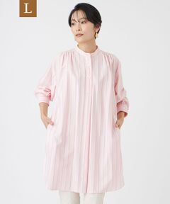 EVEX by KRIZIA  (大きいサイズ) / エヴェックス バイ クリツィア (オオキイサイズ) その他トップス | 【L】【カタログ掲載・ウォッシャブル】ハイゲージストライプジャージーチュニックブラウス