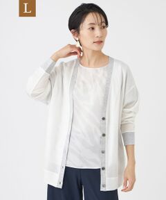 EVEX by KRIZIA  (大きいサイズ) / エヴェックス バイ クリツィア (オオキイサイズ) その他トップス | 【L】【接触冷感・ウォッシャブル】ハイゲージ天竺Vネックカーディガン