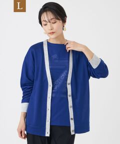 EVEX by KRIZIA  (大きいサイズ) / エヴェックス バイ クリツィア (オオキイサイズ) その他トップス | 【L】【接触冷感・ウォッシャブル】ハイゲージ天竺Vネックカーディガン