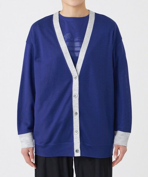 EVEX by KRIZIA  (大きいサイズ) / エヴェックス バイ クリツィア (オオキイサイズ) その他トップス | 【L】【接触冷感・ウォッシャブル】ハイゲージ天竺Vネックカーディガン | 詳細3