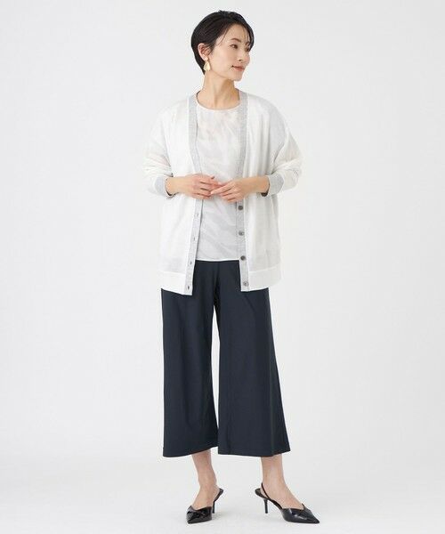 EVEX by KRIZIA  (大きいサイズ) / エヴェックス バイ クリツィア (オオキイサイズ) その他トップス | 【L】【接触冷感・ウォッシャブル】ハイゲージ天竺Vネックカーディガン | 詳細1